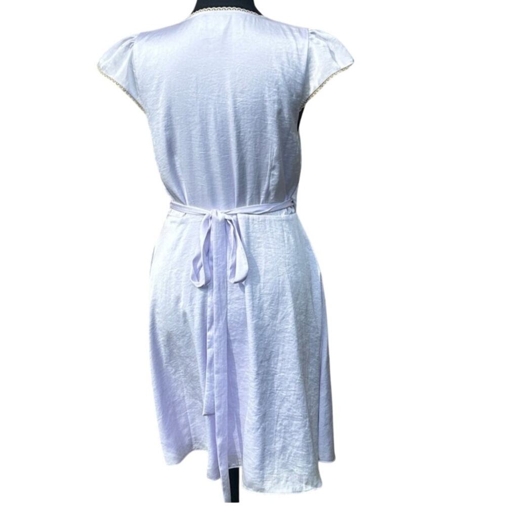 Wilfred Aritzia‎ lavender mademoiselle satin wrap dress, size Medium, coquette - Picture 5 of 6